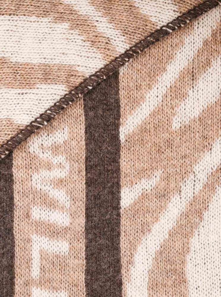 💕 Zwillingsherz Dreieckstuch "Zebra Wild" Wolle Kaschmir Beige