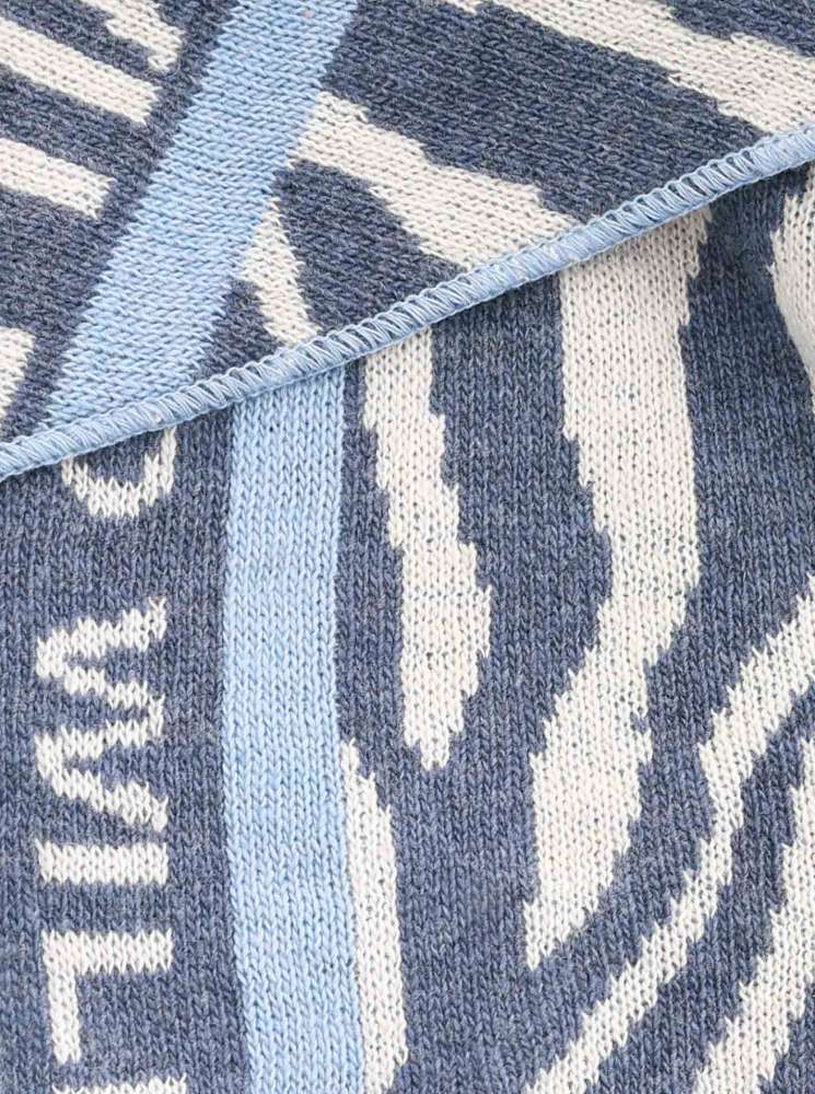 💕 Zwillingsherz Dreieckstuch "Zebra Wild" Wolle Kaschmir Blau