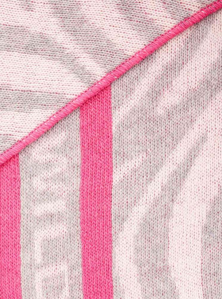 💕 Zwillingsherz Dreieckstuch "Zebra Wild" Wolle Kaschmir Grau Pink