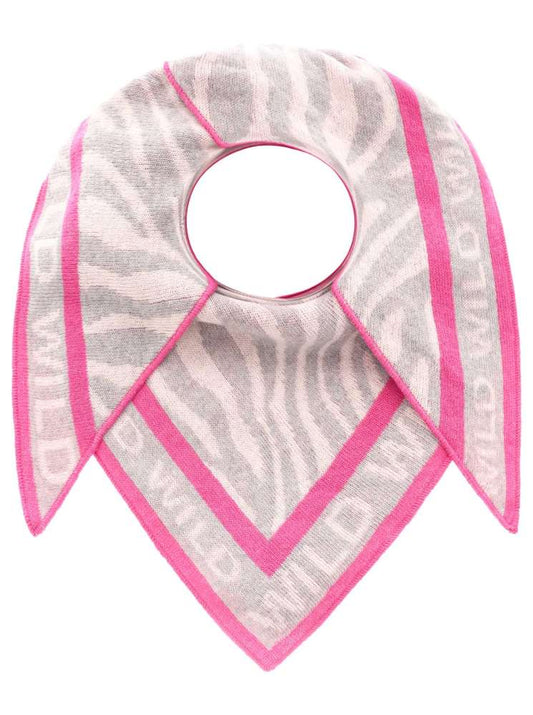 💕 Zwillingsherz Dreieckstuch "Zebra Wild" Wolle Kaschmir Grau Pink