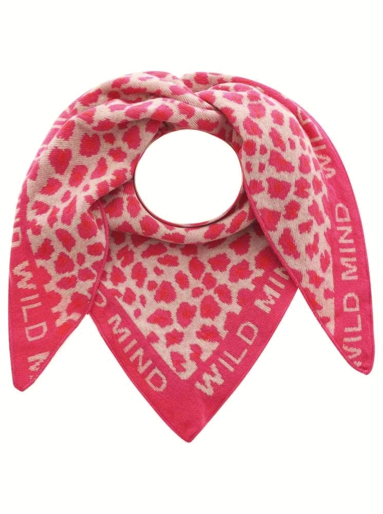 💕 Zwillingsherz Dreieckstuch " Leo Wild Mind" Wolle Kaschmir Beige Pink Orange