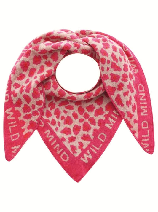 💕 Zwillingsherz Dreieckstuch " Leo Wild Mind" Wolle Kaschmir Beige Pink Orange