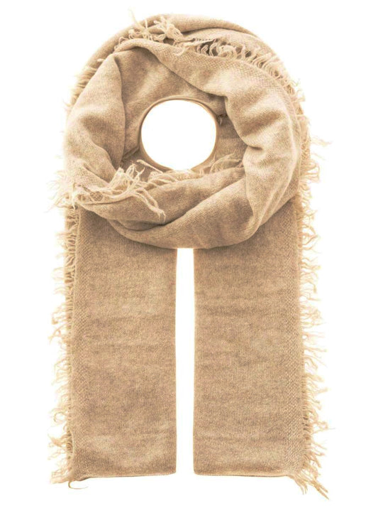 💕 Zwillingsherz XXL "Fransenschal" 100 % Cashmere Schal Stola Kaschmir Mittelbeige