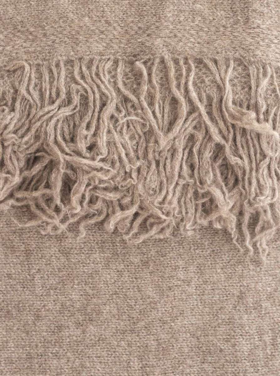 💕 Zwillingsherz XXL "Fransenschal" 100 % Cashmere Schal Kaschmir Taupe
