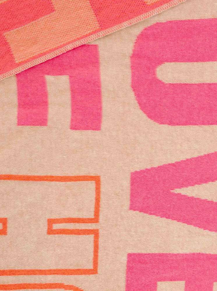 💕 Zwillingsherz Dreieckstuch "Große Schrift" Baumwolle Beige Pink Orange
