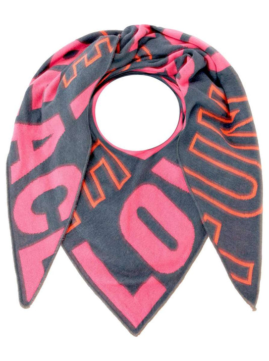 💕 Zwillingsherz Dreieckstuch "Große Schrift" Baumwolle Blau Pink Orange
