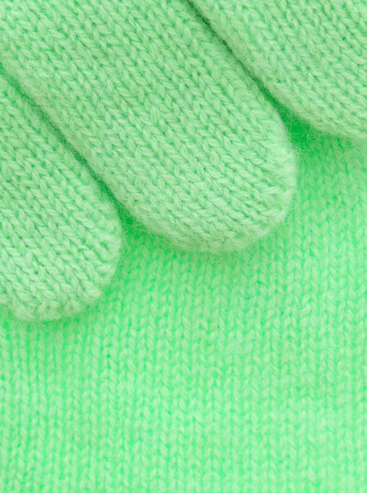 💕 Zwillingsherz Handschuhe 100 % Kaschmir Cashmere "Luxus" Neongrün NEU