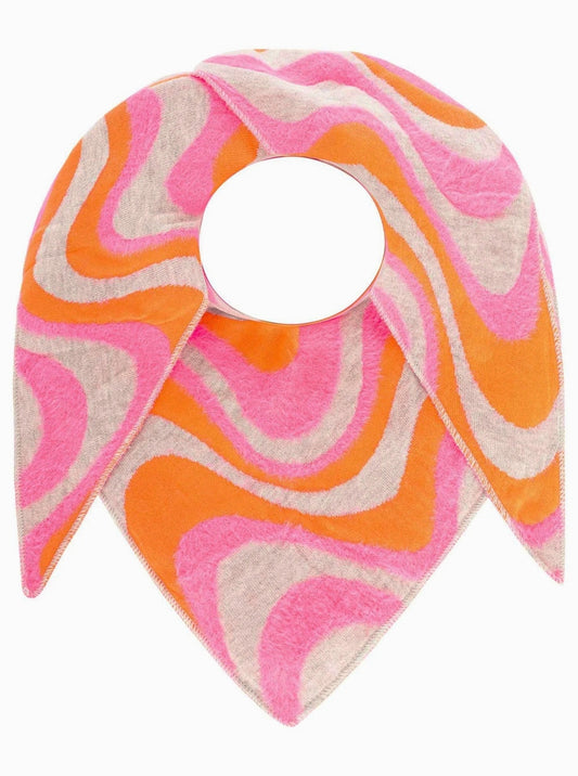 💕 Zwillingsherz Dreieckstuch "Happy Waves Hairy" Baumwolle Grau