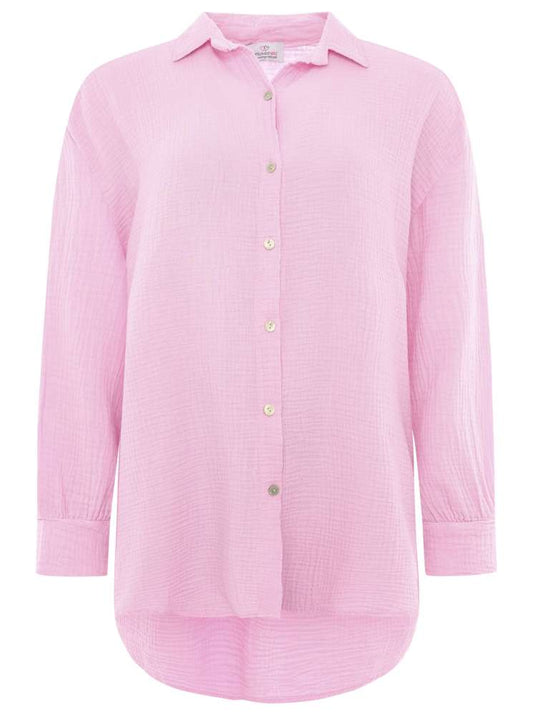 💕 Zwillingsherz Bluse "Rebecca" Longbluse Musselin 100 % Baumwolle Rosa