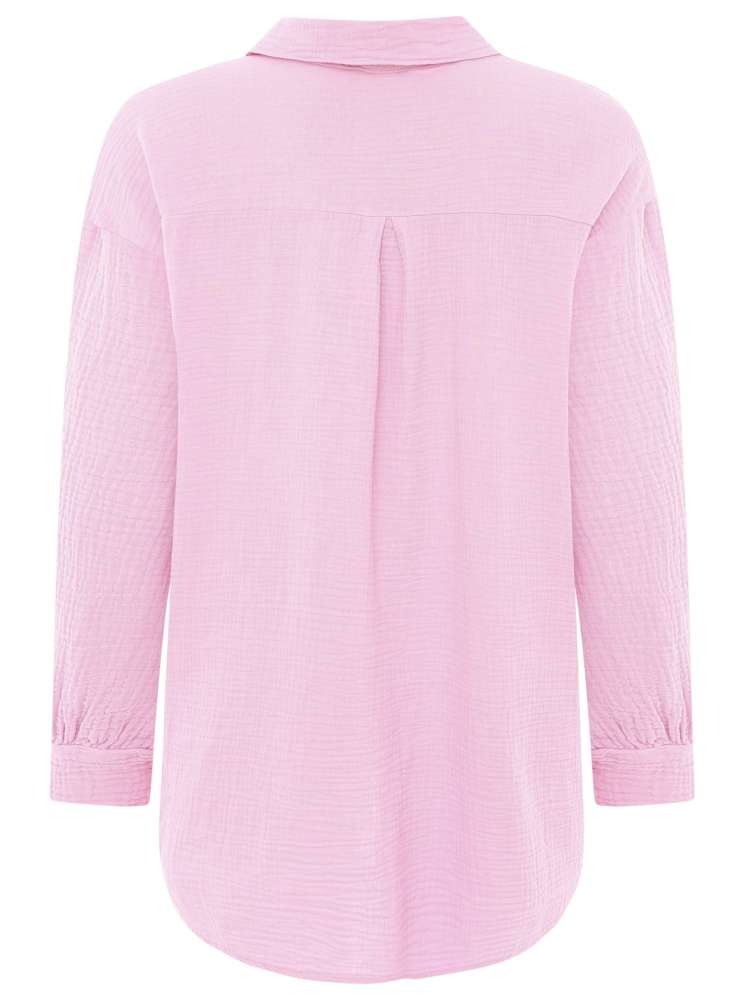 💕 Zwillingsherz Bluse "Rebecca" Longbluse Musselin 100 % Baumwolle Rosa