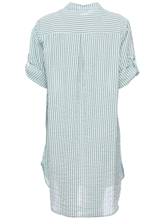 💕 Zwillingsherz Kleid Hemdblusenkleid "Kida" Longbluse Mittelgrün