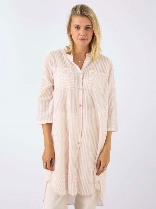 💕 Zwillingsherz Longbluse "Kida" Rosa Streifen