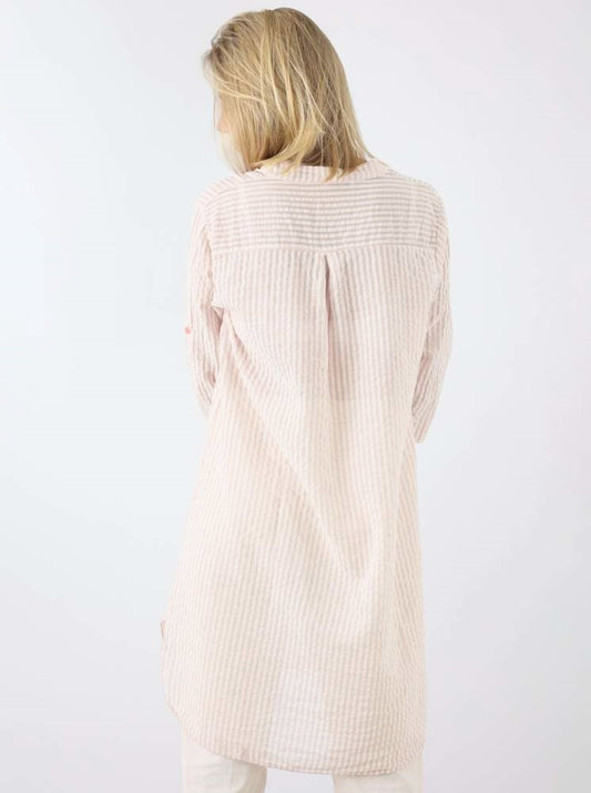💕 Zwillingsherz Longbluse "Kida" Rosa Streifen