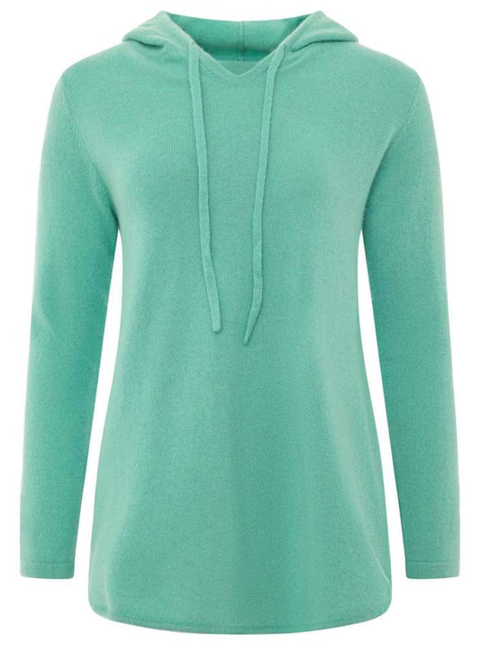 💕 Zwillingsherz Pullover Pulli "Uni" Hoodie 100 % Kaschmir Kapuze Salbei