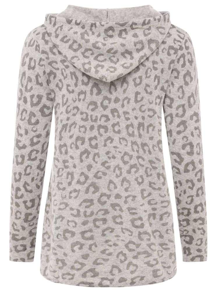 💕 Zwillingsherz Pullover Pulli Hoodie "Leo" 100 % Kaschmir Kapuze Hellgrau