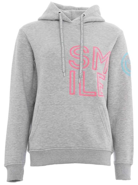 💕 Zwillingsherz Sweatshirt Hoodie "Alissa" Sweater Baumwolle Hellgrau