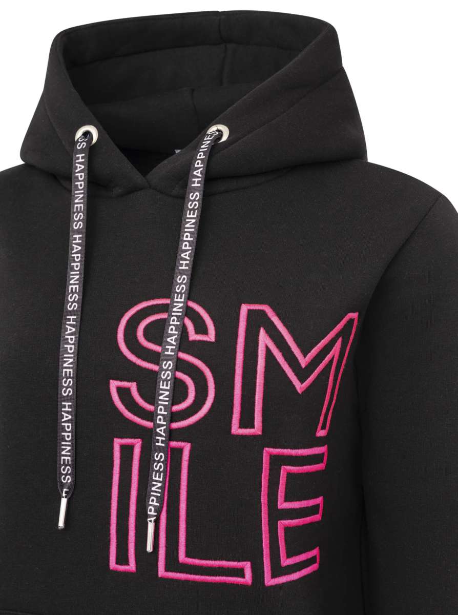 💕 Zwillingsherz Sweatshirt Hoodie "Alissa" Sweater Baumwolle Schwarz