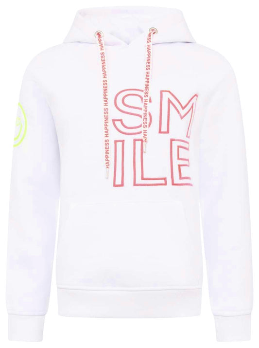 💕 Zwillingsherz Sweatshirt Hoodie "Alissa" Sweater Baumwolle Weiß