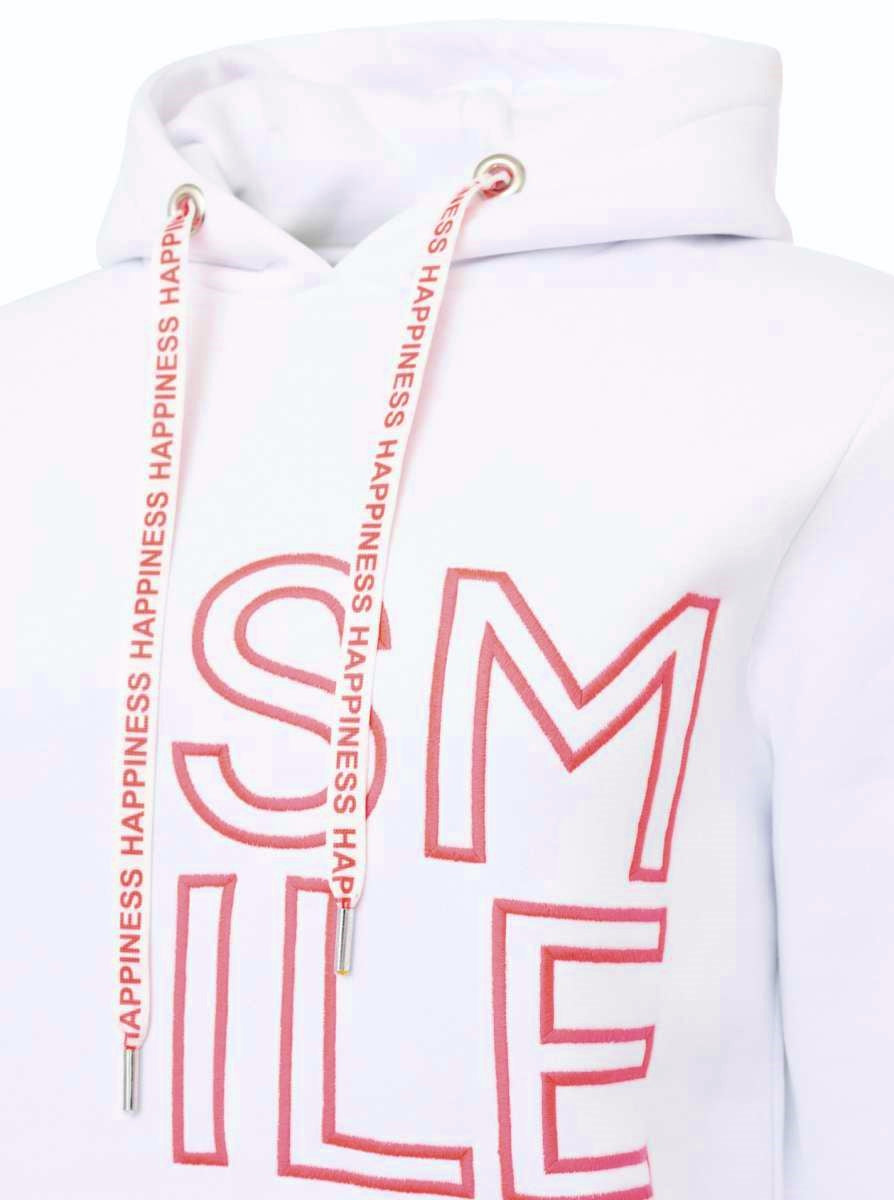 💕 Zwillingsherz Sweatshirt Hoodie "Alissa" Sweater Baumwolle Weiß