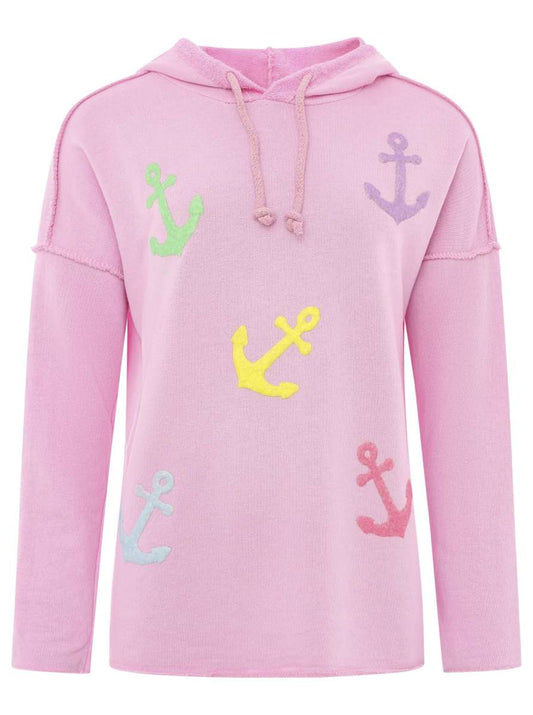 💕 Zwillingsherz Hoodie "Pastell Anker" Pink