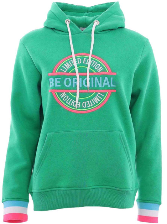 💕 Zwillingsherz Sweatshirt Hoodie "Be Original" Sweater Baumwolle Grün