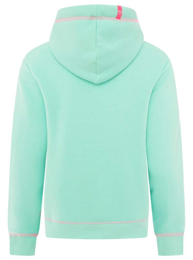 💕 Zwillingsherz Hoodie Sweatshirt "Cat Mom" Sweater Baumwolle Türkis