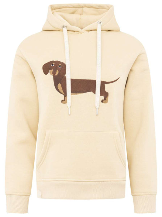 Zwillingsherz Sweatshirt Hoodie "Dackel" Sweater Baumwolle Beige