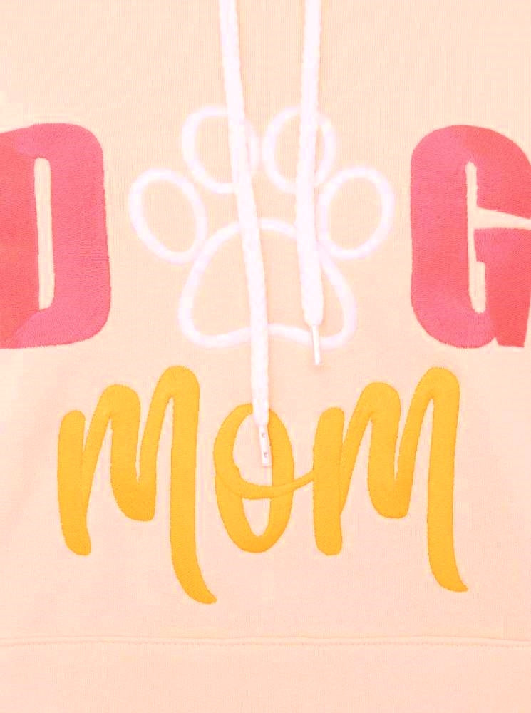 💕 Zwillingsherz Sweatshirt Hoodie "Dog Mom" Sweater Baumwolle Beige