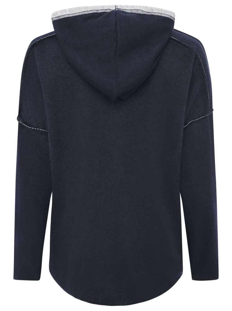💕 Zwillingsherz Hoodie Double Face "Frühling" Stempeldruck Schwarz