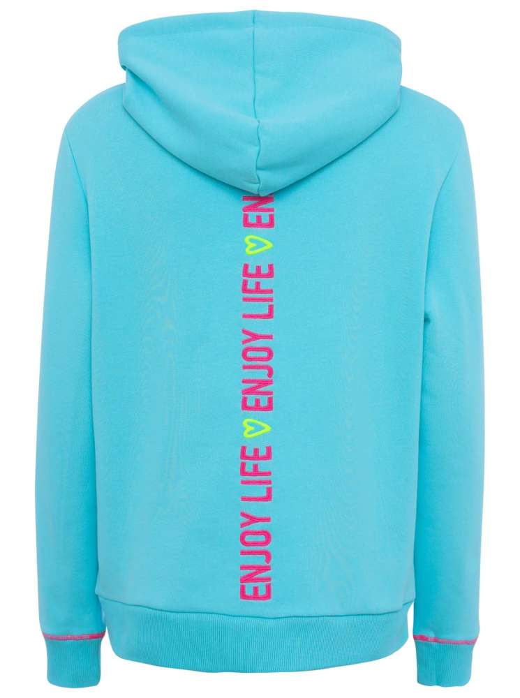 💕 Zwillingsherz Sweatshirt Hoodie "Emmeline" Sweater Baumwolle Türkis