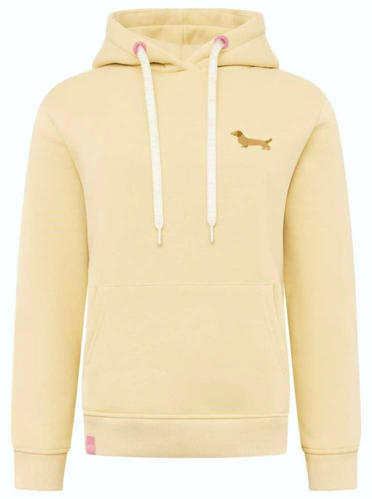 💕 Zwillingsherz Sweatshirt Hoodie "Kleiner Dackel" Sweater Baumwolle Beige
