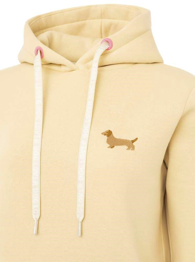 💕 Zwillingsherz Sweatshirt Hoodie "Kleiner Dackel" Sweater Baumwolle Beige