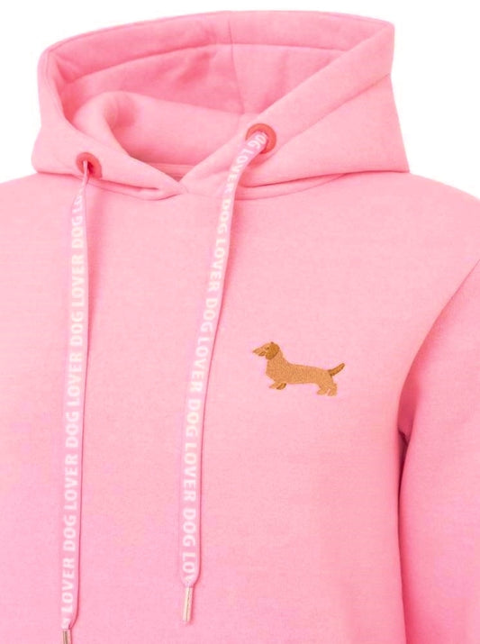 💕 Zwillingsherz Sweatshirt Hoodie "Kleiner Dackel" Sweater Baumwolle Pink