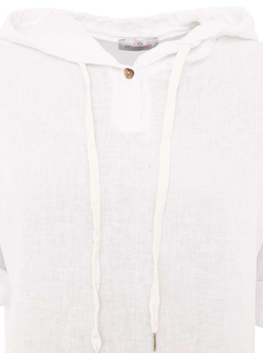 💕 Zwillingsherz Leinen Hoodie "Uni" Weiß