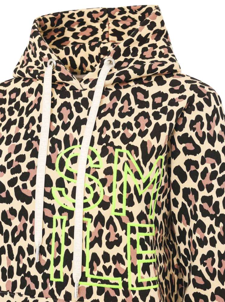 💕 Zwillingsherz Sweatshirt Hoodie "Alissa Leo" Sweater Baumwolle Beige Neongrün