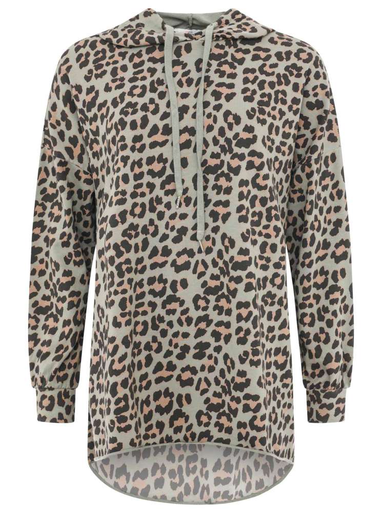 💕 Zwillingsherz Kapuzenshirt Hoodie "Leo" Onesize Baumwolle Khaki