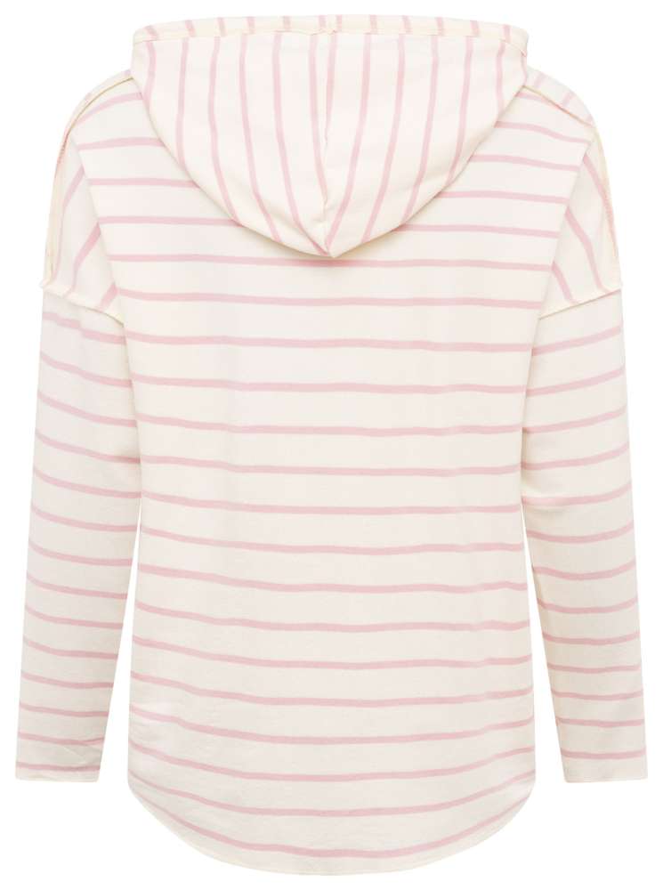 💕 Zwillingsherz Sweatshirt mit Kapuze "Kleine Streifen" Viskose Rosa