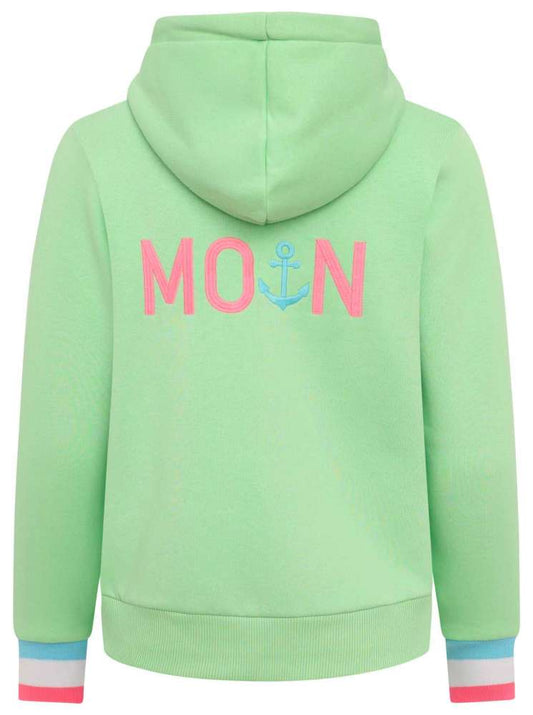 💕 Zwillingsherz Zip Hoodie Sweatshirt Jacke "MoinZH" Sweater Baumwolle Hellgrün
