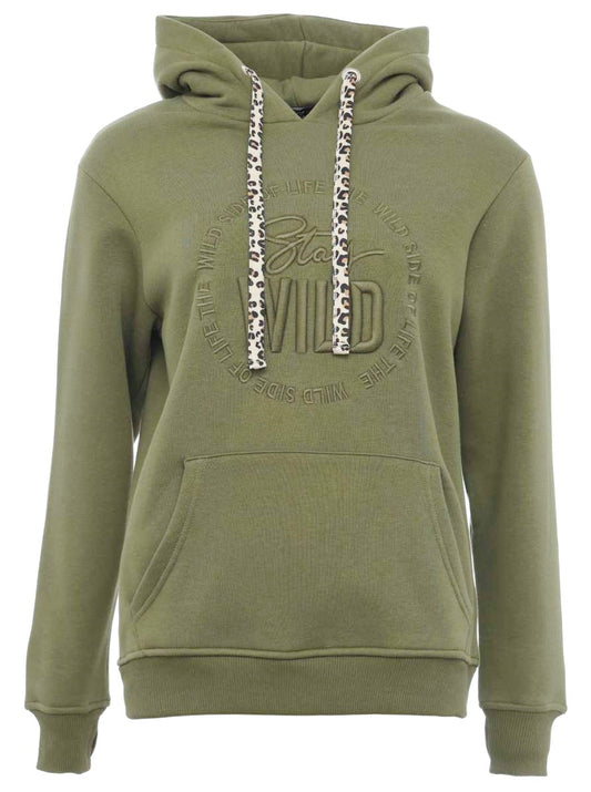 💕 Zwillingsherz Sweatshirt Hoodie "Nelina" Sweater Baumwolle Khaki