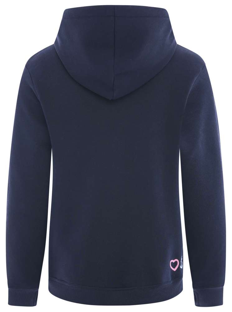 💕 Zwillingsherz Hoodie Sweatshirt "Paillette Strand Meer" Sweater Baumwolle Navy