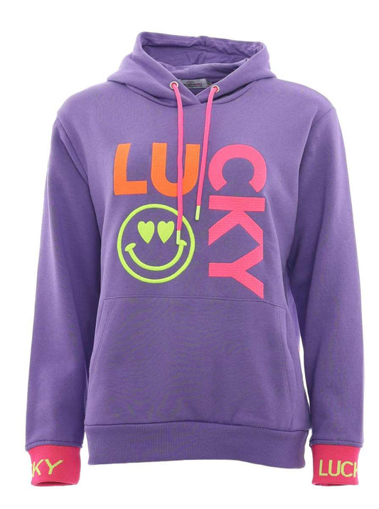 💕 Zwillingsherz Sweatshirt Hoodie "Lilly" Sweater Baumwolle Lila