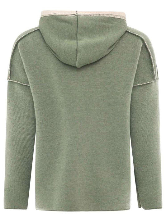 💕 Zwillingsherz Hoodie Double Face "Positive Mind" Stempeldruck Khaki