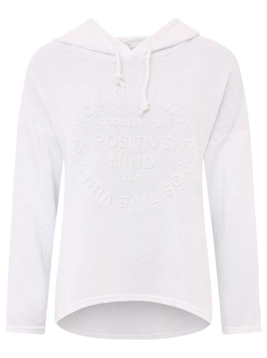 💕 Zwillingsherz Hoodie "Positive Mind" Stempeldruck Baumwolle Weiß