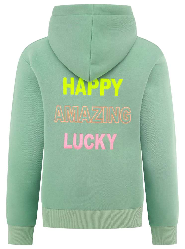 💕 Zwillingsherz Sweatshirt Hoodie "Positive" Sweater Baumwolle Salbei
