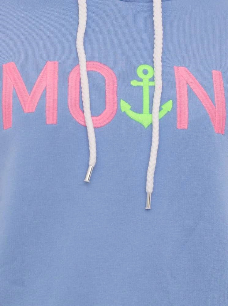 💕 Zwillingsherz Sweatshirt Hoodie "Rahel" Sweater Baumwolle Hellblau