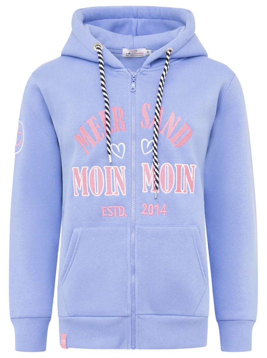 💕 Zwillingsherz Hoodiejacke "Moin Moin" Hellblau