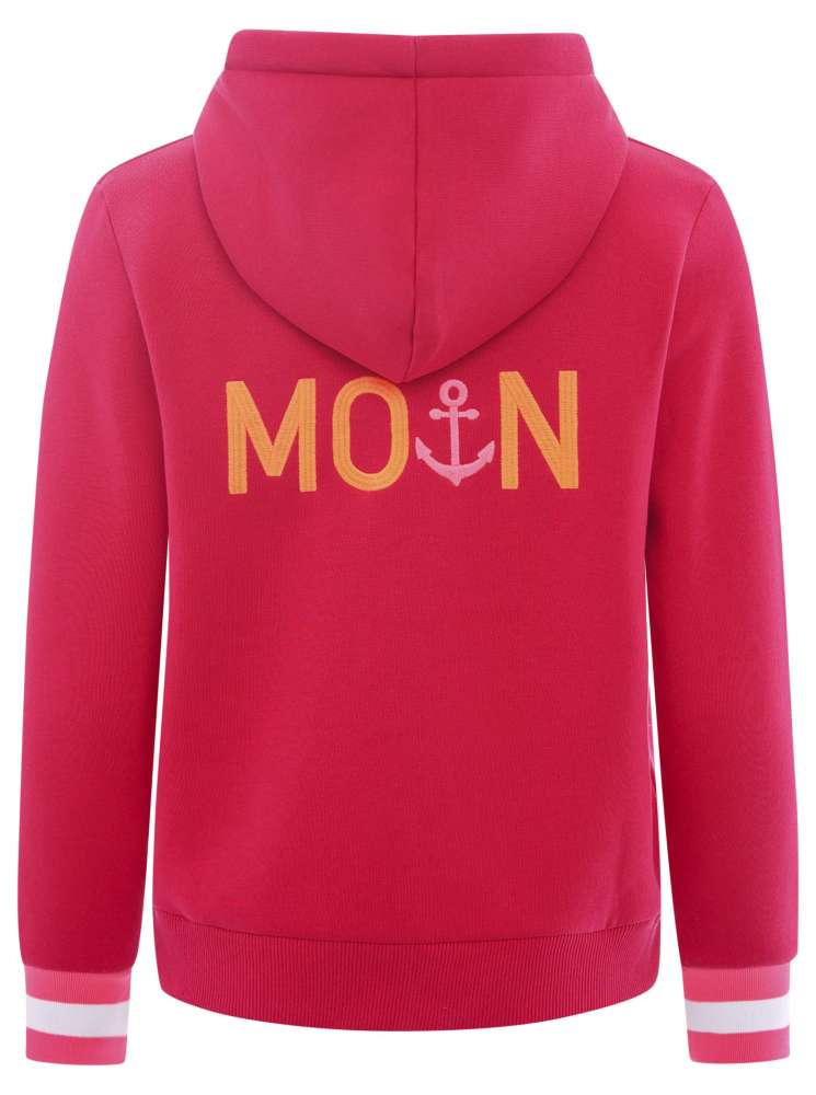 💕 Zwillingsherz Zip Hoodie Sweatshirt Jacke "MoinZH" Sweater Baumwolle Berry