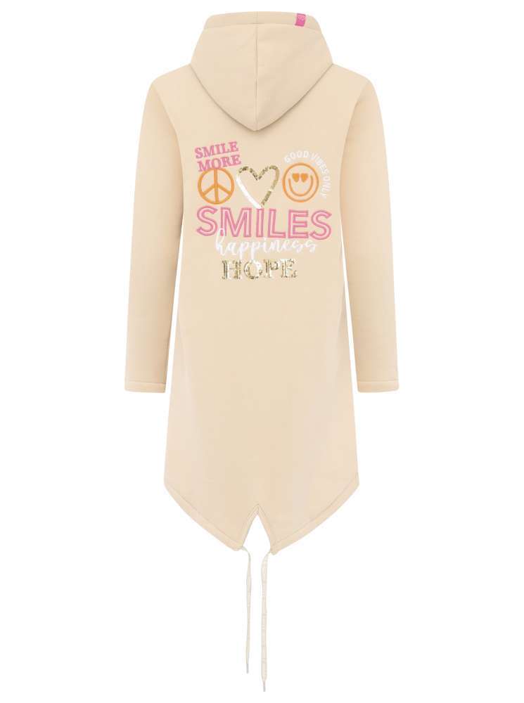 💕 Zwillingsherz Zip Hoodiemantel "Layout Mix" Sweater Baumwolle Beige