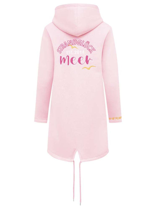 💕 Zwillingsherz Zip Hoodiemantel "Meer" Sweater Baumwolle Rosa