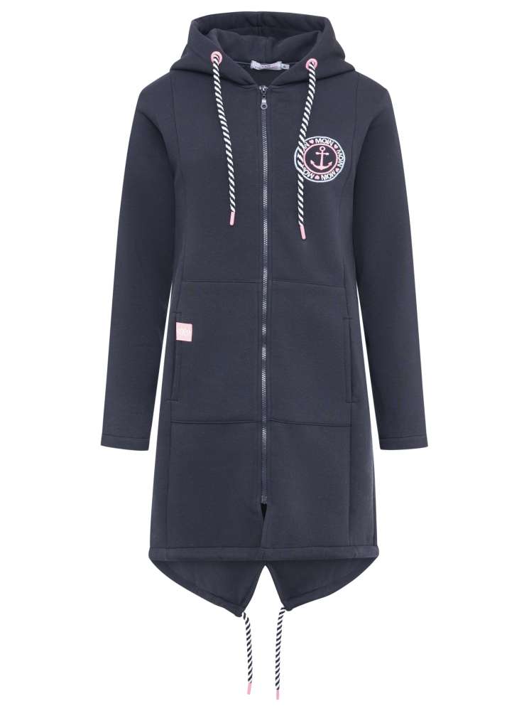 💕 Zwillingsherz Zip Hoodiemantel "Meeresglück" Sweater Baumwolle Marine